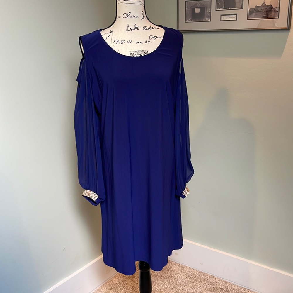 Blue MSK Cold-Shoulder dress - Sz 12